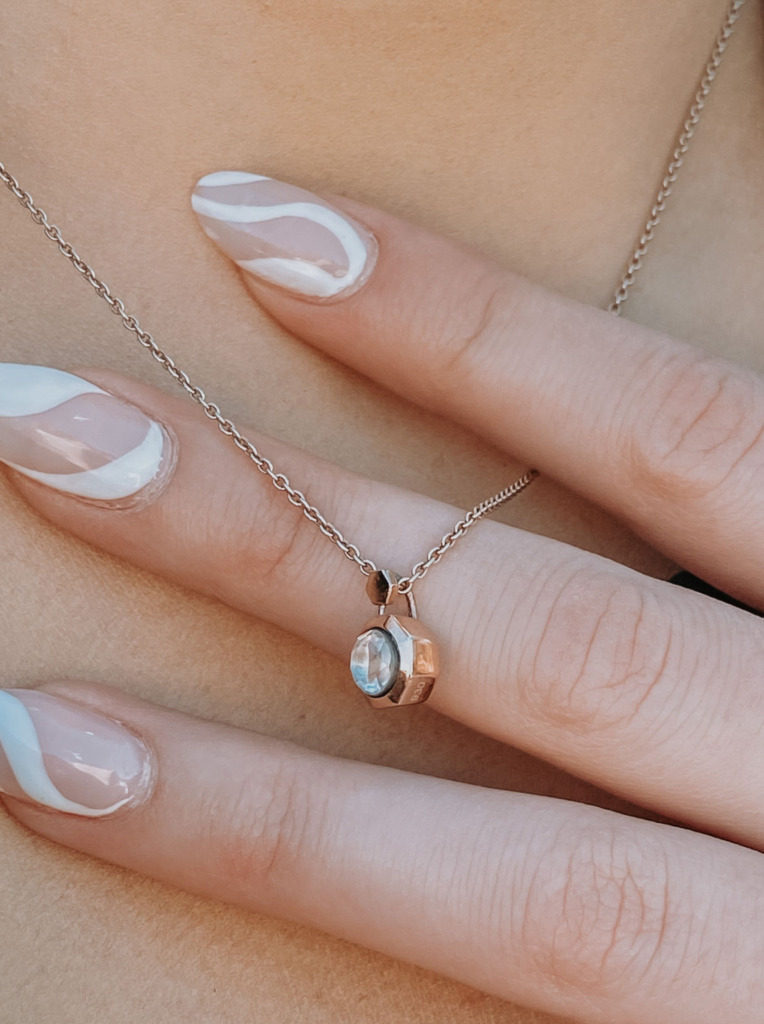 bezel-set diamond pendant