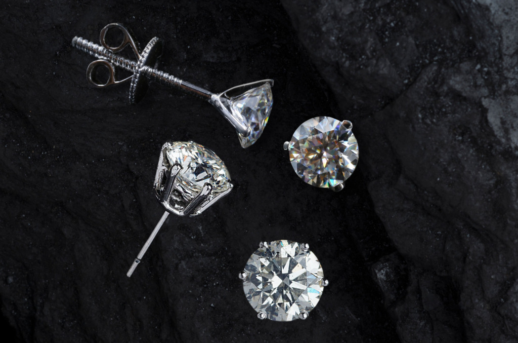 carat weight and size guide of stud earrings