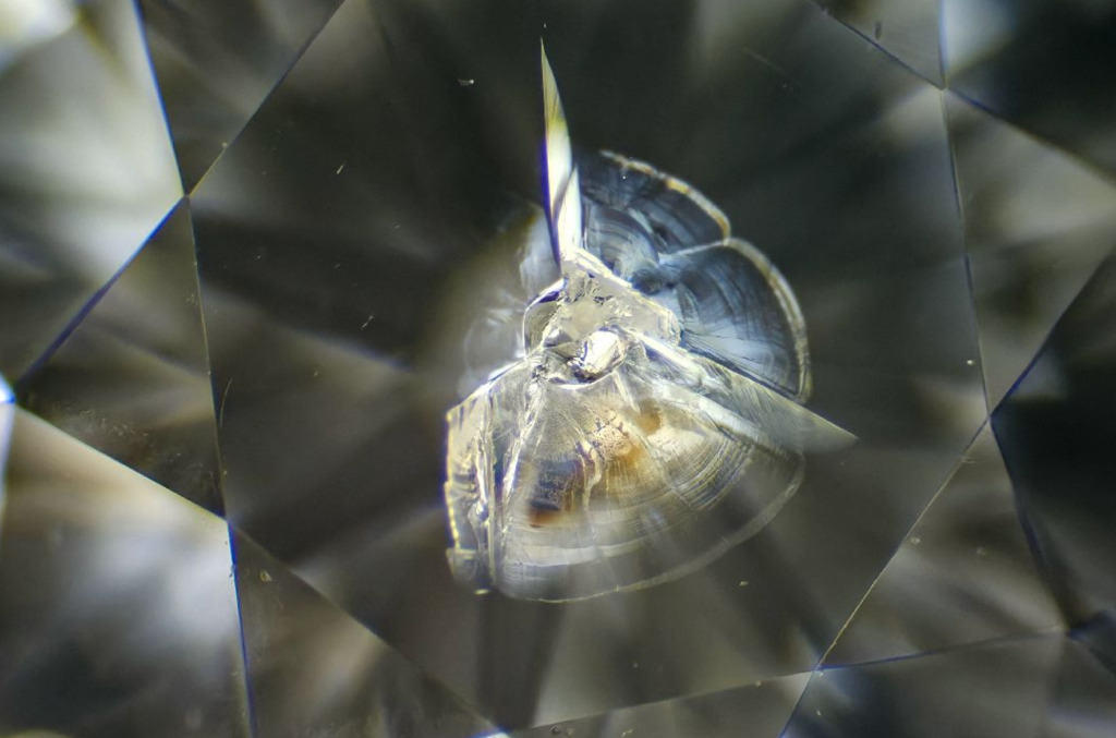 Close-up-image-of-a-diamond-with-inclusion