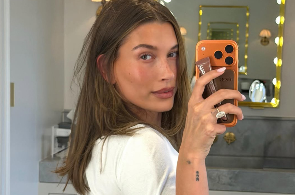 Hailey Biebers Upgraded Engagement Ring Image 1 Option 1 CREDIT  Hailey Bieber Instagram