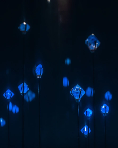 Fluorescent rough diamonds at Frieze Masters