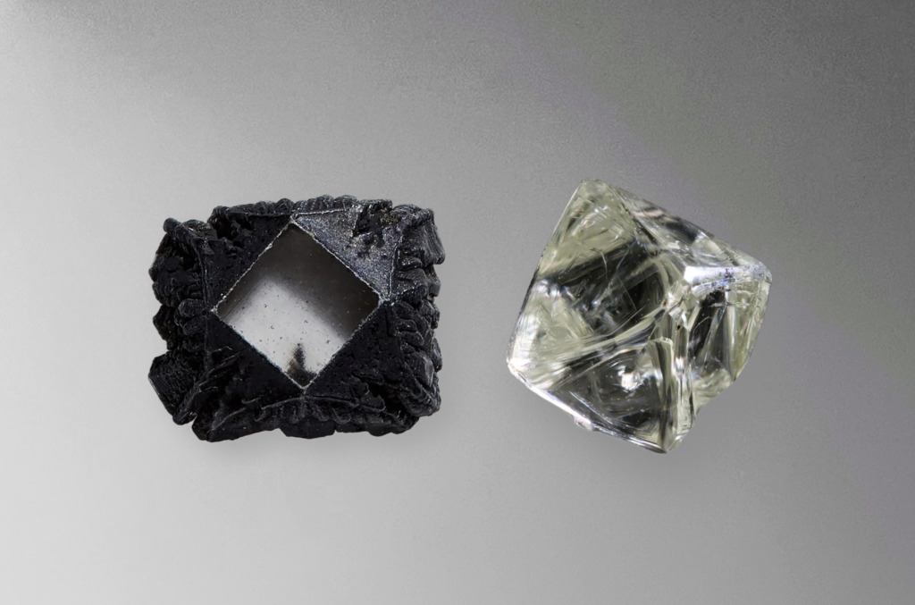 Natural diamond vs a lab grown diamond side by side