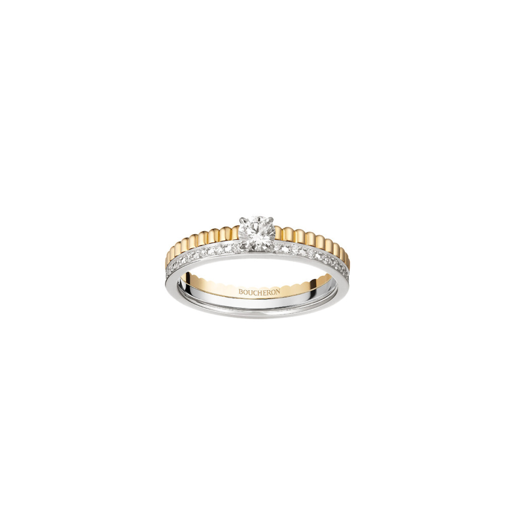 宝诗龙 Quatre Radiant 系列双色金钻戒