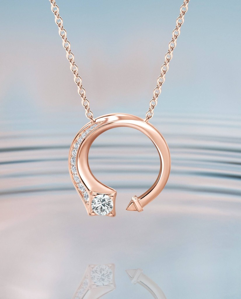 Forevermark Avaanti™ 系列玫瑰金密鑲美鑽頸鍊