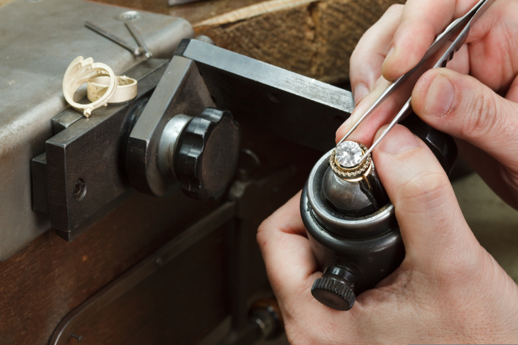Jeweler Setting Big Diamond