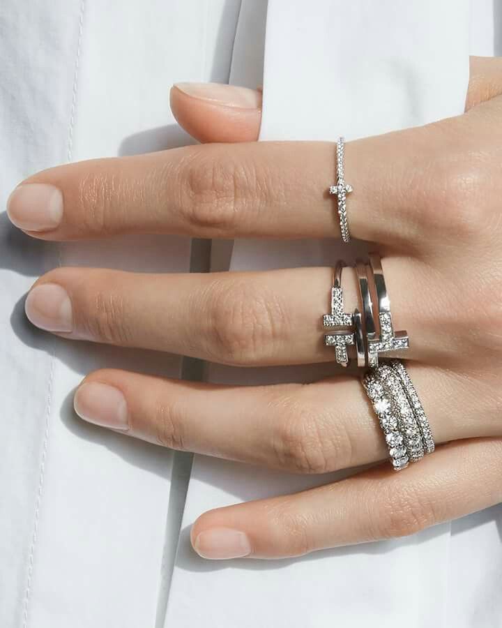 Tiffany & Co. 鑽石戒指疊戴