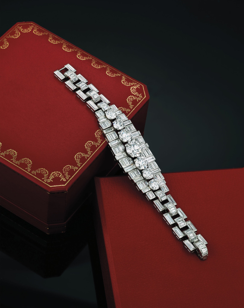 Cartier 的 Vintage 幾何鑽石手鍊