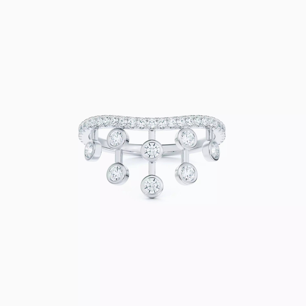 De Beers Dewdrop 鉑金皇冠式戒指