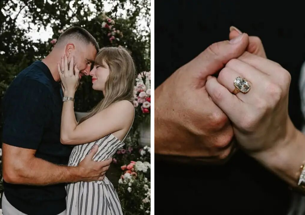 Taylor Swift 在社交平台上分享訂婚戒指